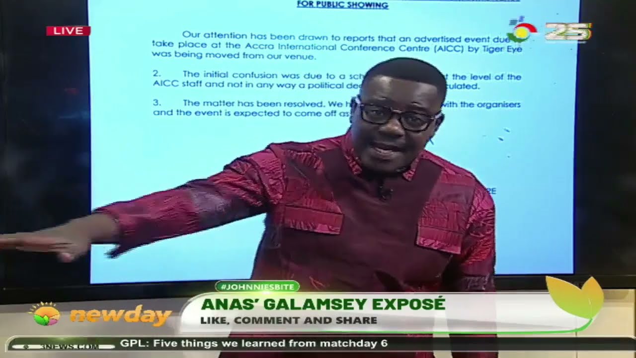 #JohnniesBite: Anas' Galamsey Economy premiere to go ahead as AICC makes u-turn